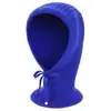 Bufanda Sombrero de Punto Integrado Otoño Invierno para Mujer Cordón Rayas Caliente Cubreorejas Gorro de Lana Bufanda Doble Uso
