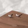 Pendientes de Plata Pura S999 Mini Lindos Pequeños Grano de Plata Pendientes de Plata Pura en Forma de Corazón para Niñas Joyería de Oreja Dulce Fresca con Forma de Corazón