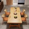 Mesa de Jantar de Madeira Maciça Japonesa Mesa de Jantar Baleia e Combinação de Cadeiras Mesa de Sala de Estar Mesa de Jantar para Casa Retangular Nórdica Bancada