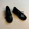 Mocasines negros de suela gruesa con textura de cuero para mujer, nuevos zapatos de entrenamiento alemanes para ir al trabajo, zapatillas casuales de cuero suave