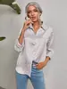 Camisa de Mujer Europea y Americana Otoño 2024 Independiente Transfronteriza Amazon Manga Larga Solapa Jacquard Satinado Estampado Leopardo Elegante