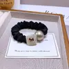 Goma para el pelo de perlas para cachorro con forma de cuadrado simple, Scrunchie elástico alto elegante y minimalista, Banda para coleta de pelo para mujer