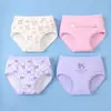 Roupa Íntima Triangular Infantil 100% Algodão Meninas Estampa de Desenho Animado Transfronteiriça Fofa Cintura Média Respirável Confortável Roupa Íntima de Bebê Atacado