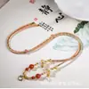 Cordão de Colar Tecido à Mão Estilo Xizang, Conta Dzi de Thangka, Cordão para Pingente de Conta Dzi, Cordão para Corrente de Suéter com Contas de Vidro Cor de Cinza