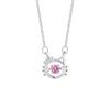 Collar de Gato con Diamante Rosa para Mujer, Lujo Ligero, Pequeño, Mismo Estilo que Celebridad de Internet, Cabeza de Gato con Circonita, Cadena para Clavícula de Acero Inoxidable, Venta al por Mayor