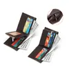 Cartera Corta Informal Transfronteriza para Hombre Piel de PU Diseño Creativo Cremallera Ultradelgada Portamonedas y Tarjetas de Negocios