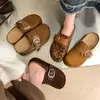 Pantuflas de Mula con Plataforma y Cuña Retro para Mujer, Moda Nueva Primavera/Otoño 2026 para Exteriores, Slip-on con Hebilla Metálica, Puntera Cerrada