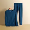 Estoque de Fábrica Conjunto de Roupa Íntima Térmica Masculina de Inverno De Rong Autocaleante Frente e Verso Outono Top e Calça Roupa Íntima