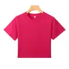 Algodón Puro Dopamina Fresco Casual Holgado Versátil Camiseta Básica de Manga Corta Camiseta de Color Sólido Cuello Redondo Adelgazante Top de Manga Corta