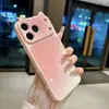 Adequado para Apple 18 Pro Max, com um design de janela grande e orelhas de gato fofas; Capa de celular criativa com gradiente para iPhone 17; Capa protetora para iPhone 14