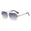 Gafas de Sol Sin Marco de Nuevo Estilo con Borde Cortado, Gafas de Sol Personalizadas y Modernas para Sombrear al Aire Libre, Gafas de Sol Versátiles y de Moda Anti-UV