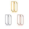 Amazon Venta Caliente Transfronteriza Pendientes Ovalados Alargados de Acero Inoxidable Estilo Frío Japonés y Coreano Pendientes de Metal Exagerados de Acero de Titanio