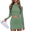 Contas Coloridas Transfronteiriças Justas de Manga Comprida Roupa de Yoga Esportiva Outono e Inverno de Alta Intensidade Secagem Rápida Corrida Nylon Conjunto de Fitness Yoga
