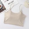 Camisola de seda de hielo para mujer, ropa interior sexy sin marcas, con base envolvente, estilo de pecho, espalda descubierta, sujetador todo en uno