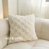 Funda de almohada jacquard de felpa de algodón moderna y simple Cojín de sofá de felpa Cojín para sala de estar Cojín de cabecera Cojín lumbar
