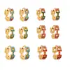 Pendientes Pequeños Exquisitos Super Brillantes de Zirconia con Diamante de Color Cuadrado Xinyixinxin Acero Inoxidable Chapado en Oro Real 18K Pendientes Versátiles