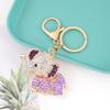 LLavero de elefante de cristal con incrustaciones de diamantes, bonito y creativo, llavero de animal, bolso, accesorios, colgante de metal, regalo al por mayor