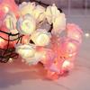 Cadena de luces LED de rosa luminosa cadena de luces para habitación de bodas decoración de dormitorio luces pequeñas de colores rosa accesorios de interior para propuesta