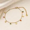 Pulseiras Geométricas de Aço Titânio com Zircônia Colorida em Múltiplos Estilos para Mulheres, Banhadas a Ouro 18K, Não Desbotam, Joias Modernas e Versáteis