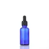 Garrafas Azuis de Vidro para Óleos Essenciais no Atacado, Frascos Vazios para Cosméticos e Perfume, Pequenos Frascos de Amostra, Frascos Conta-gotas com Pontas de Borracha, Frascos para Sérum