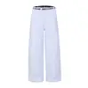 Pantalones casuales estilo americano para mujer con cinturón de cuadros y letras, nuevo modelo de verano, pantalones anchos holgados y fluidos