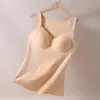 Chaleco Cálido de Otoño e Invierno, Sin Costuras, No Necesita Sujetador, Capa Base de Encaje Push-Up, Ropa Interior Engrosada de Terciopelo Alemán para Mujer, Transmisión en Vivo