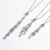 Colgante de Malla de Cristal Irregular de Piedra Natural de Acero Inoxidable Simple para DIY Tejido a Mano Collar de Alta Calidad Versátil