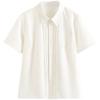 Camisa Plisada Jk Organ Básica Estilo Universitario Japonés Commuter Estudiante Top Blanco Leche