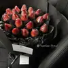 Ramo de Fresas Celofán Transparente Manzana Cereza Varilla de Soporte Fijo Soporte para Globos Paquete de Material Floral Hecho a Mano Creativo
