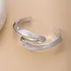 Pulsera Abierta con Textura Lisa Electrochapada CCB Transfronteriza Europea y Americana, Brazalete Versátil de Moda, Joyería Exagerada Exquisita de Nicho