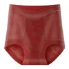 Nova Roupa Íntima Térmica Jacquard Quente de Lã Estilo Nacional Chinês Cintura Alta Levanta Bumbum Confortável Macia Antibacteriana Feminina