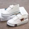 Tênis de Lona Infantil, Confortável para Primavera e Outono, Novo Estilo, Tênis Branco para Meninas, Sapatos Brancos Finos e Respiráveis para Estudantes Meninos no Verão