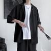 Traje de moda para hombre, de manga corta, camisa y pantalones cortos, conjunto de marca de moda con traje informal de dos piezas fino de verano para hombre.