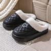 Zapatillas de algodón impermeables de piel sintética para mujer, invierno 2024, nuevas, gruesas, con forro polar, cálidas y antideslizantes, para hombre, otoño