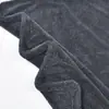 Toalha de limpeza de carro trançada coreana, toalha preta absorvente de água com borda dupla face absorvente grande