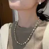 Collar de Perlas de Colores Dulces, Accesorio Largo de Verano para Mujer, Cadena para Clavícula de Lujo Ligero de Nicho, Joyería de Cadena de Cuello con Perlas de Gama Alta