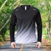 Camiseta Deportiva de Manga Larga de Secado Rápido para Hombre, Protección Solar de Seda de Hielo, Verano Fina, Transpirable, Top Holgado para Exteriores para Senderismo y Running
