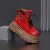 Botas Femininas Estilo Martin 2026, novo modelo estiloso, que aumenta a altura, com sola grossa, botinhas curtas retrô, versáteis e na moda, populares botas amarelas
