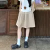 Saia Curta Estilo Japonês Azul Marinho de Cintura Alta Emagrecedora Linha A para Mulheres, Saia Esportiva Casual Solta de Cinco Pontos para Verão para Figuras Baixas