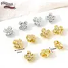 Banhado a Cobre Ouro Real Microincrustado com Diamantes com Espaçadores de Zircônio Cortados em Furo Grande Contas Pulseira Colar Corrente para Celular Contas para DIY Soltas