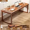 Escritorio de Madera Maciza para Sala de Estar, Escritorio Largo Grande, Mesa Rectangular de Estudio, Mesa Larga de Lectura, Banco de Trabajo para el Hogar