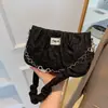 Bolso de diseño único, bolso de mujer, nuevo bolso cruzado de moda 2026, bolso de hombro plisado con cadena de verano, bolso de axila