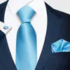 2026 Novo Modelo Formal Cor Sólida Conjunto de Gravata, Lenço de Bolso e Abotoaduras Masculino Grande Quantidade em Estoque