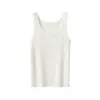 Nueva Camiseta de Tirantes Versátil para Mujer de Color Sólido Rayado sin Mangas y Cuello Redondo para Primavera y Verano, Capa Base de Ropa Interior de Verano