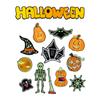 Parches de Tela Adhesivos Serie de Halloween Bordados por Computadora Parches Hechos a Mano para DIY Calabaza Fantasma Calavera