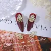 Estilo japonés de lujo ligero tridimensional joyería de zirconita para uñas colgante de perla mariposa concha Súper Brillante decoración de uñas de diamante