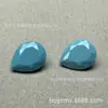 Anillo Ovalado con Turquesa Azul Sintética en Forma de Gota de Agua Nano Diamante y Espinela Nano Sintética Wuzhou Piedra Artificial Cara Venta al por Mayor