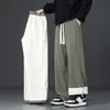 Pantalones de Lana de Cordero para Hombre Otoño e Invierno Cálidos Pantalones de Algodón Polar Gruesos Rectos Pantalones Deportivos Holgados Casuales Largos