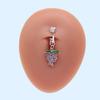 Gatte nuevo colgante transfronterizo europeo y americano fruta diamante pegajoso circón clip para ombligo sin perforación clip para ombligo de acero inoxidable