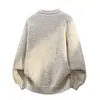Suéter cárdigan retro estilo Old Money Unisex Otoño/Invierno Holgado Casual Estilo Perezoso Felpa Versátil Tejido Prendas de Abrigo